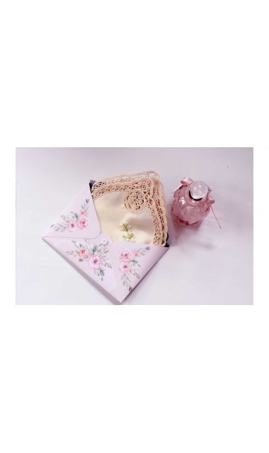Trusou de botez somon cu alb si cu motive florale Watercolor Flowers 12